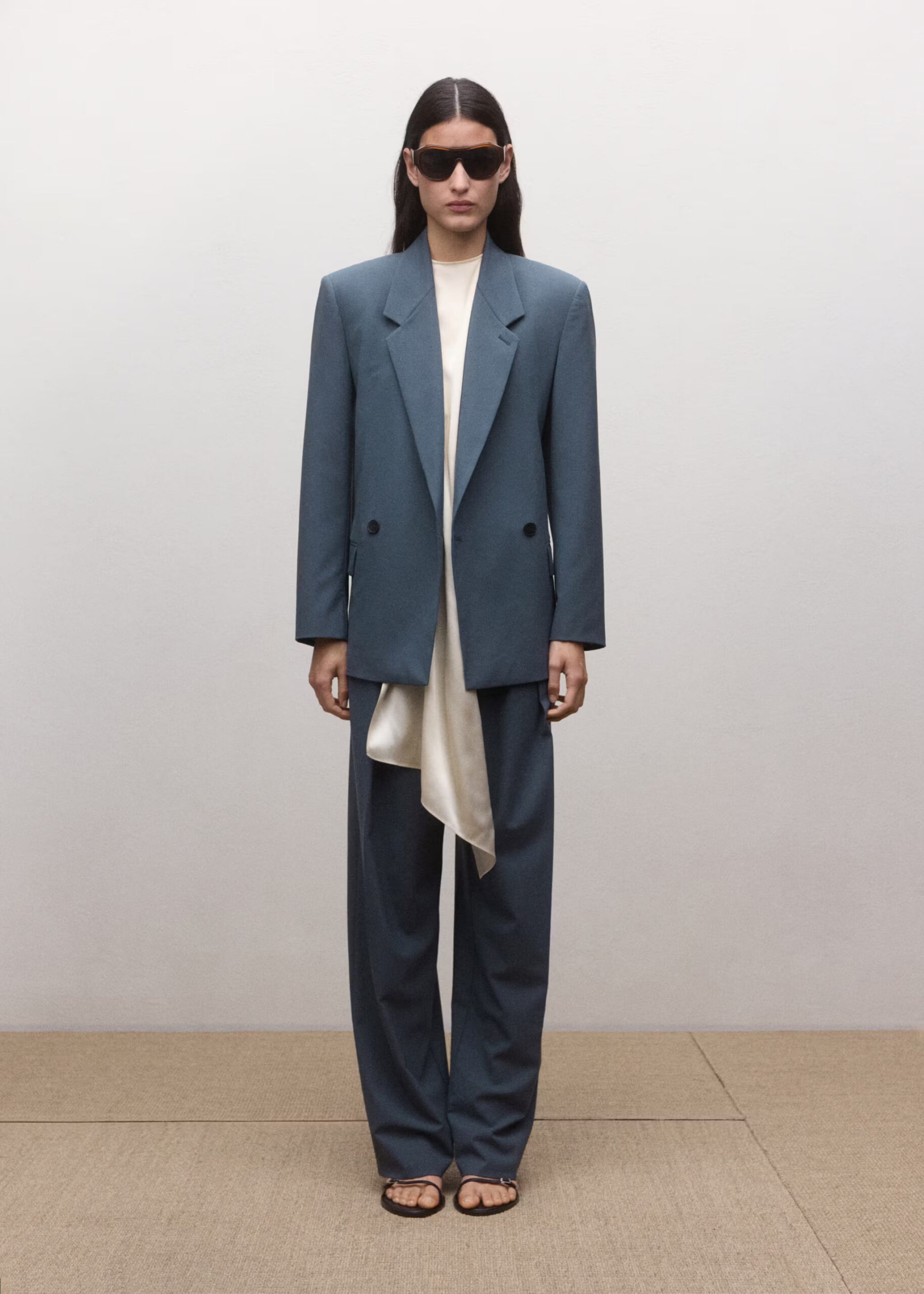 Wool-blend suit blazer