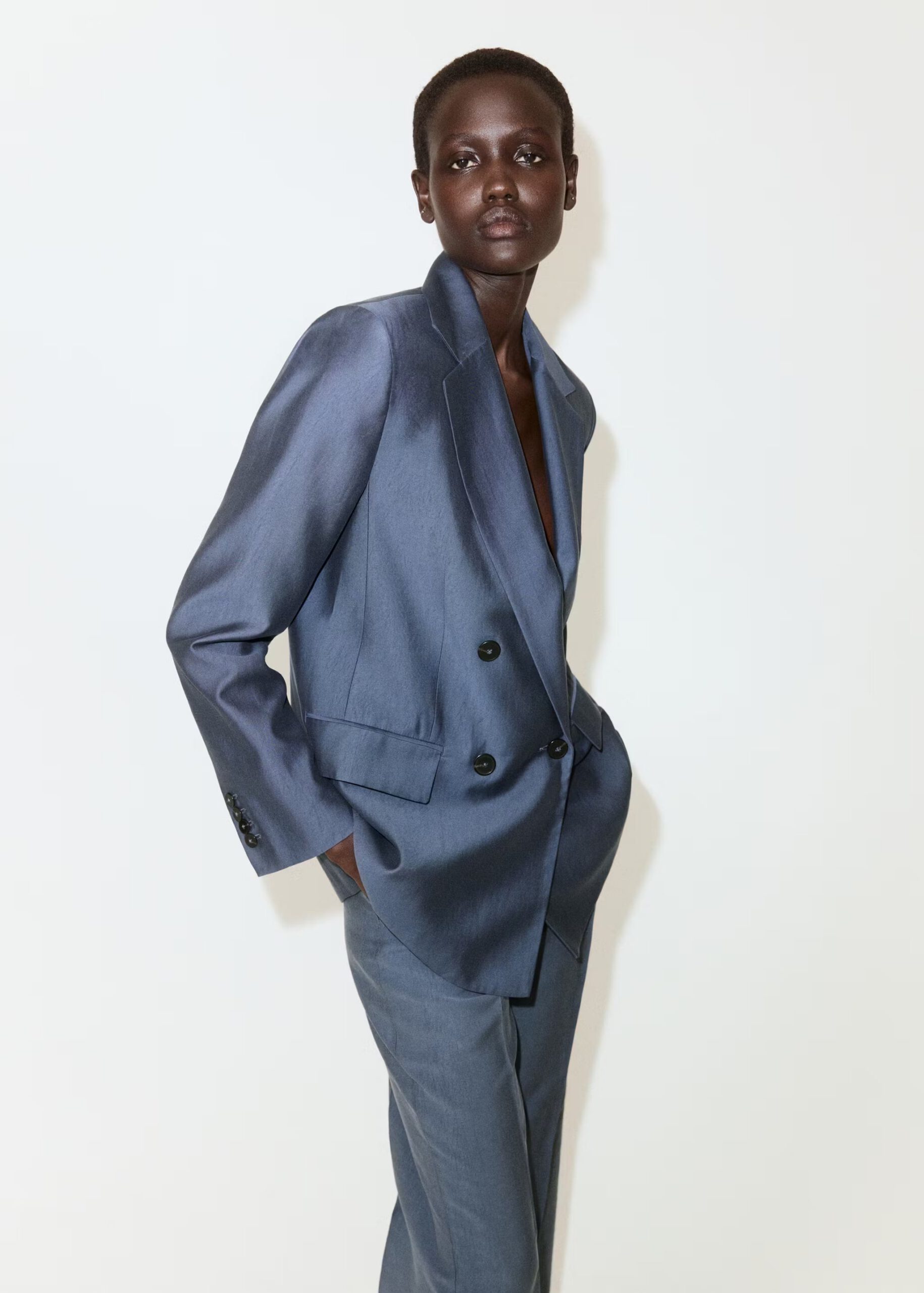 Straight-fit lyocell suit jacket